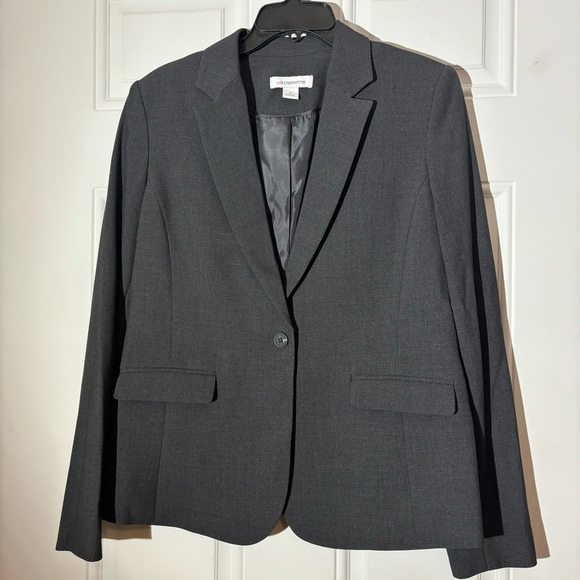 NWT Liz Claiborne Regular Fit Charcoal Grey Blazer, Size 6 - Picture 4 of 15